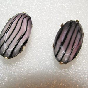 Vintage Lavendar /Black Cufflinks by Swank